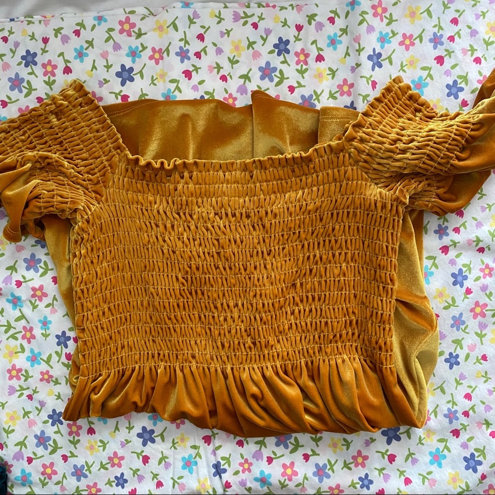 mustard yellow velvet mini dress